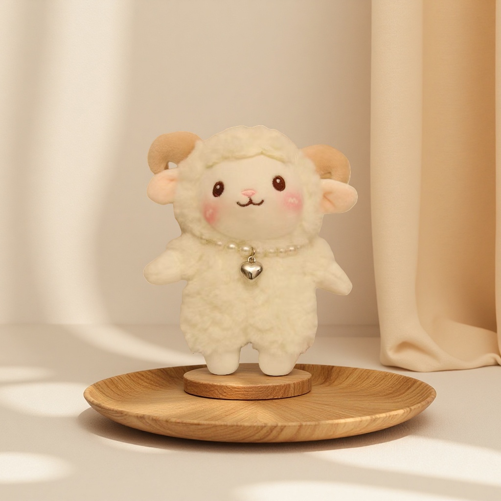 White plush little lamb doll, cute and adorable throw pillow, plush toy, children's gift Specification image