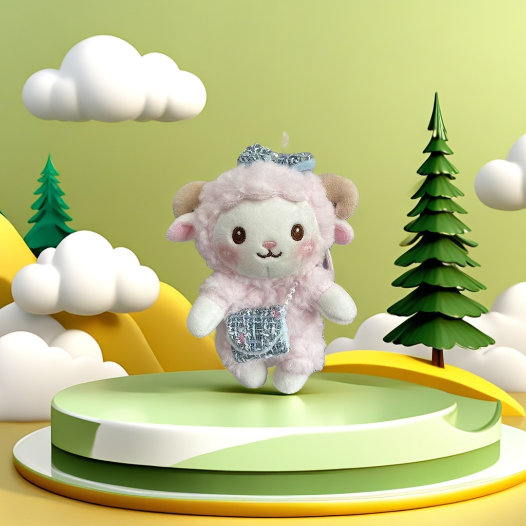 Pink plush little lamb doll, cute throw pillow, plush toy, children's gift Application Scenario