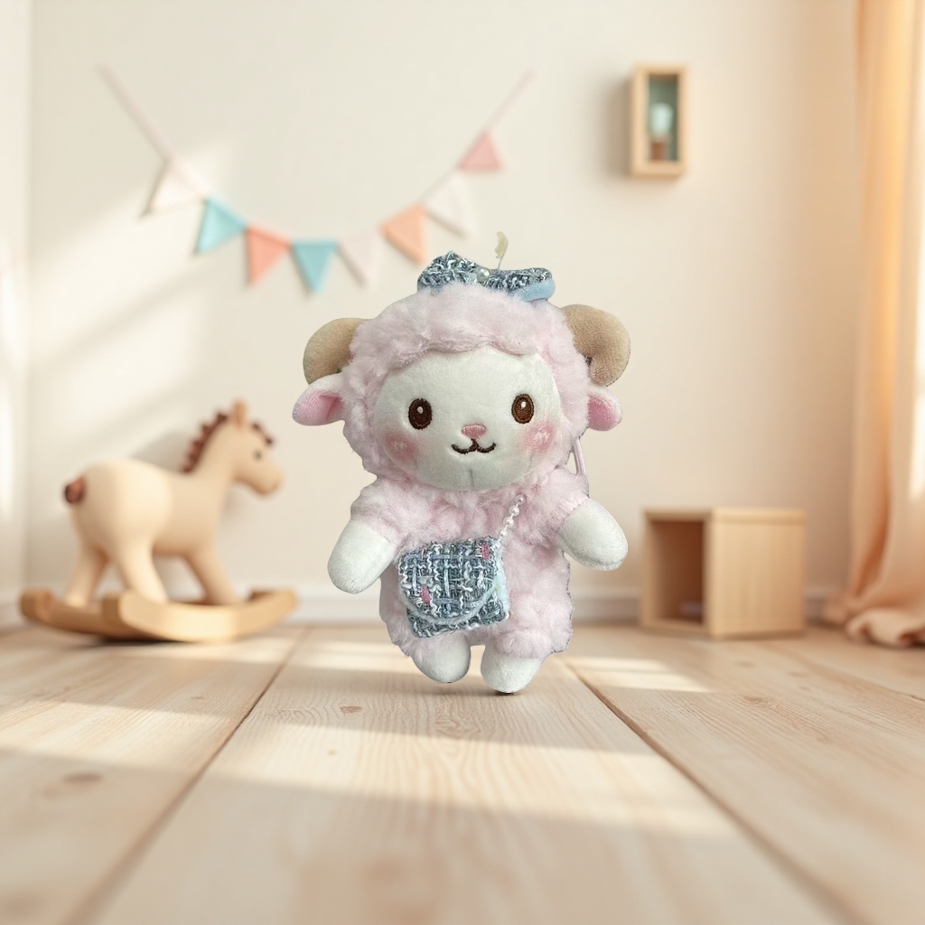 Pink plush little lamb doll, cute throw pillow, plush toy, children's gift Specification image