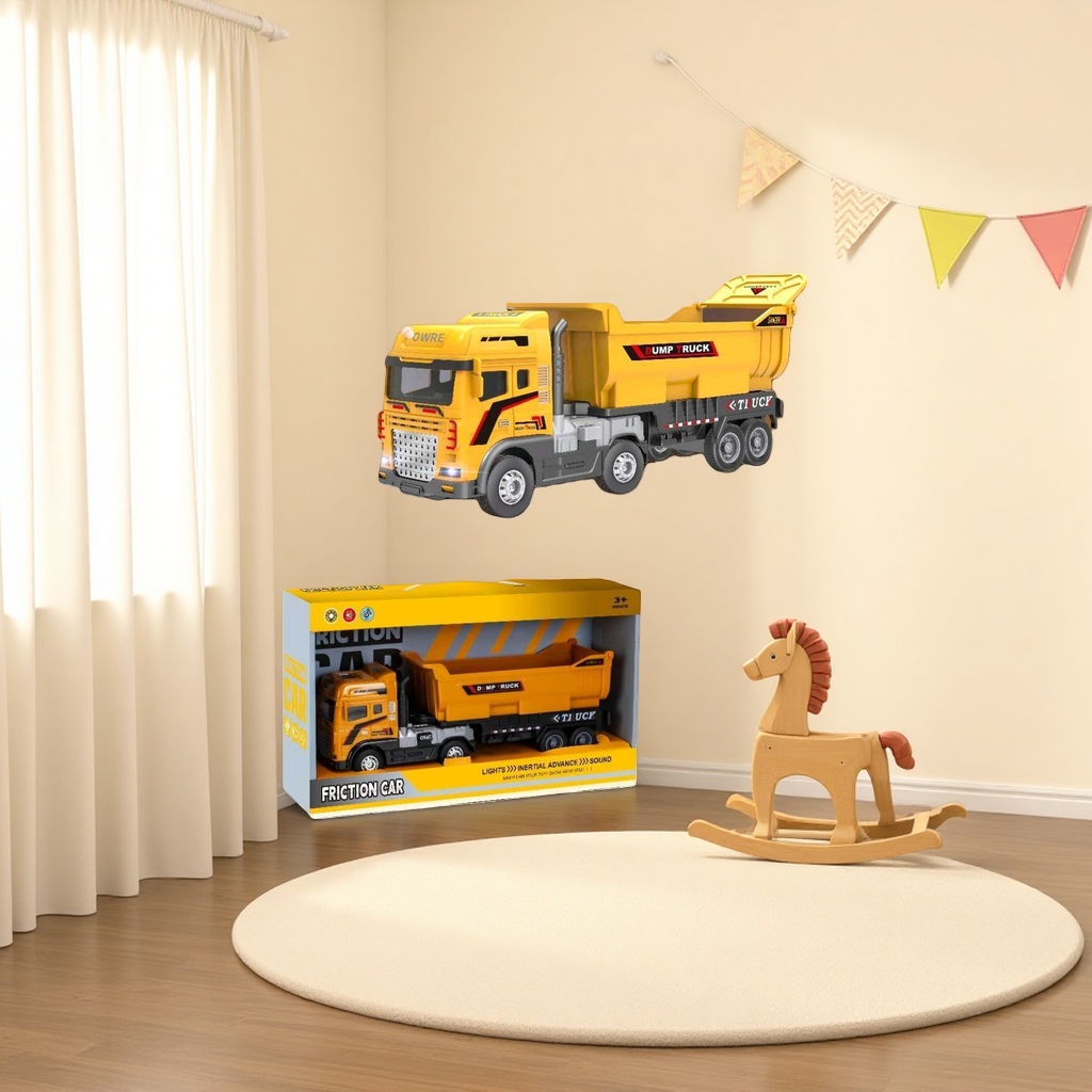 Camión volquete amarillo juguetes educativos para niños modelo de coche de ingeniería puede despejar