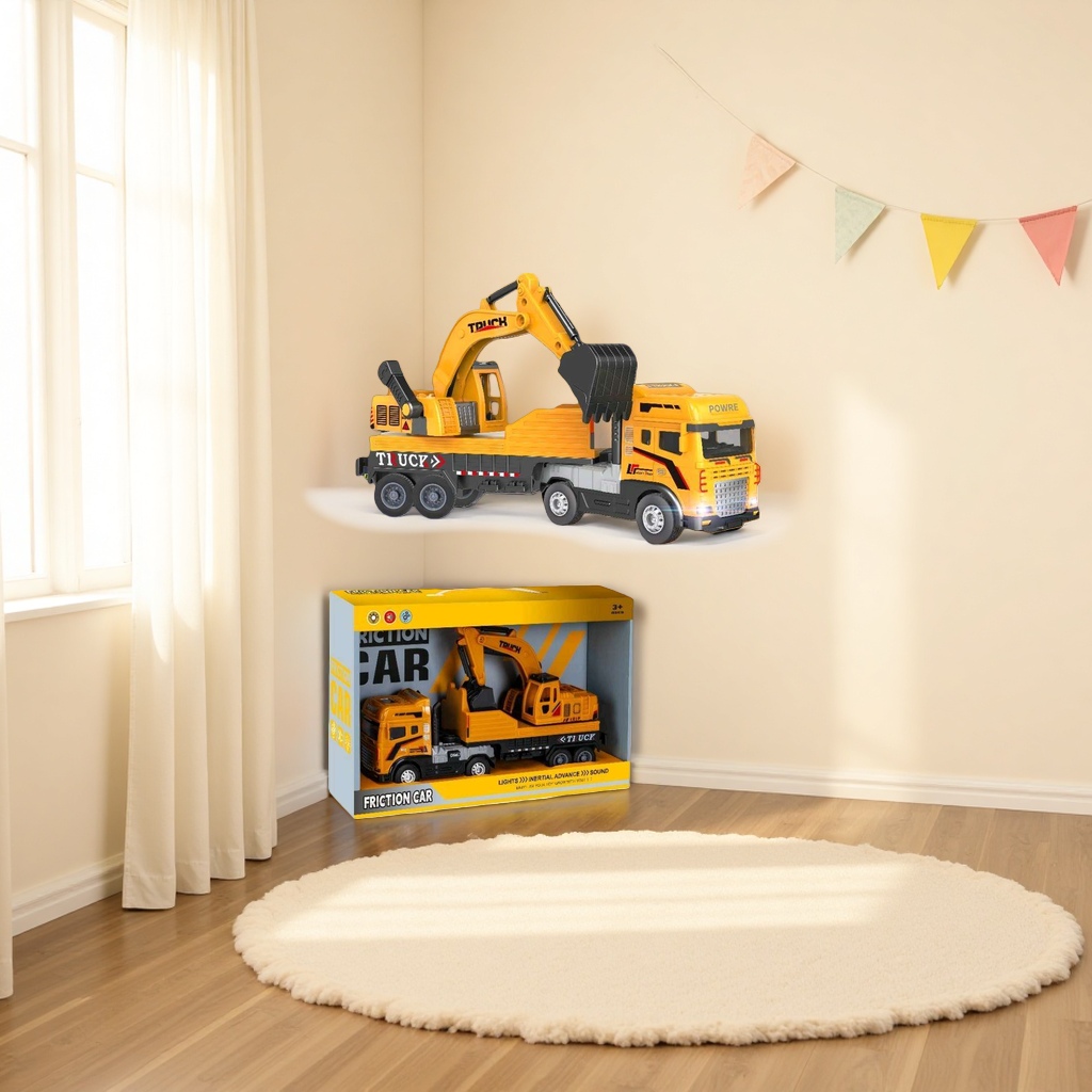 Camión volquete amarillo juguetes educativos para niños modelo de coche de ingeniería puede despejar Application Scenario