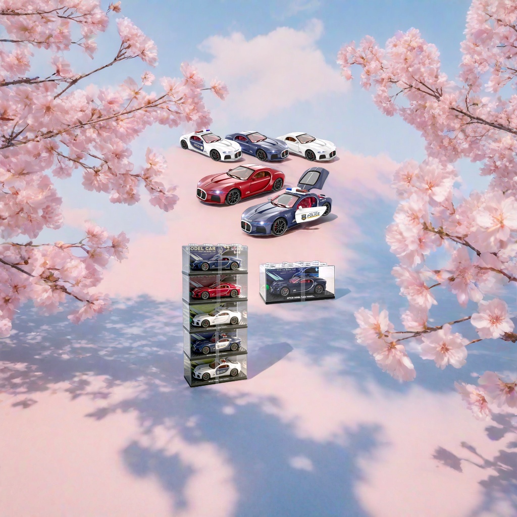 Colorful sports car model, alloy material, dynamic design, collectible display piece Application Scenario
