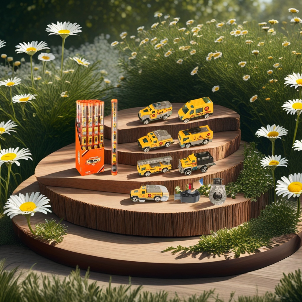 Yellow engineering vehicle toy set, a simulation of construction machinery and movable children's educational toys details Picture