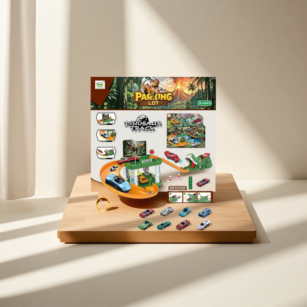 Colorful dinosaur-themed parking lot toy set, educational assembly, children's early education toys Specification image
