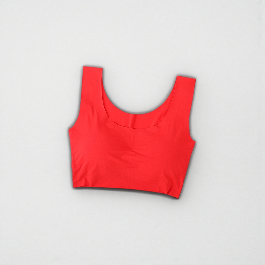 Red sleeveless top for women, summer pure cotton short, slimming and versatile T-shirt Specification image
