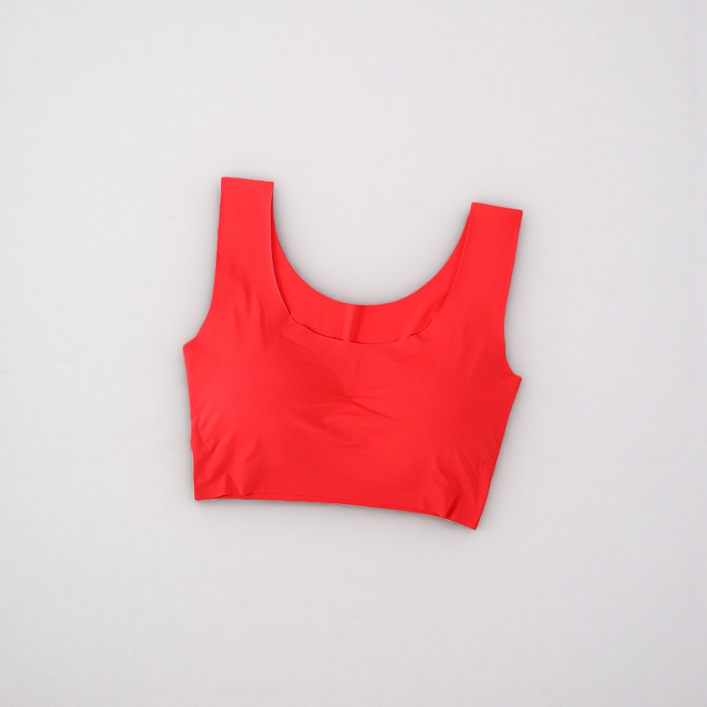 Red sleeveless top for women, summer pure cotton short, slimming and versatile T-shirt details Picture