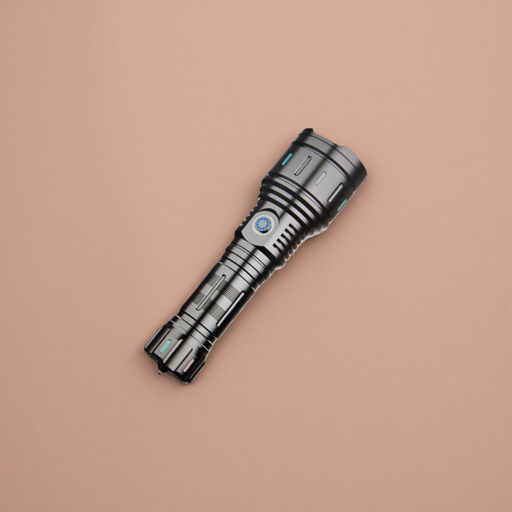 Black tactical flashlight, high-brightness, strong light, waterproof, rechargeable portable LED flashlight Specification image