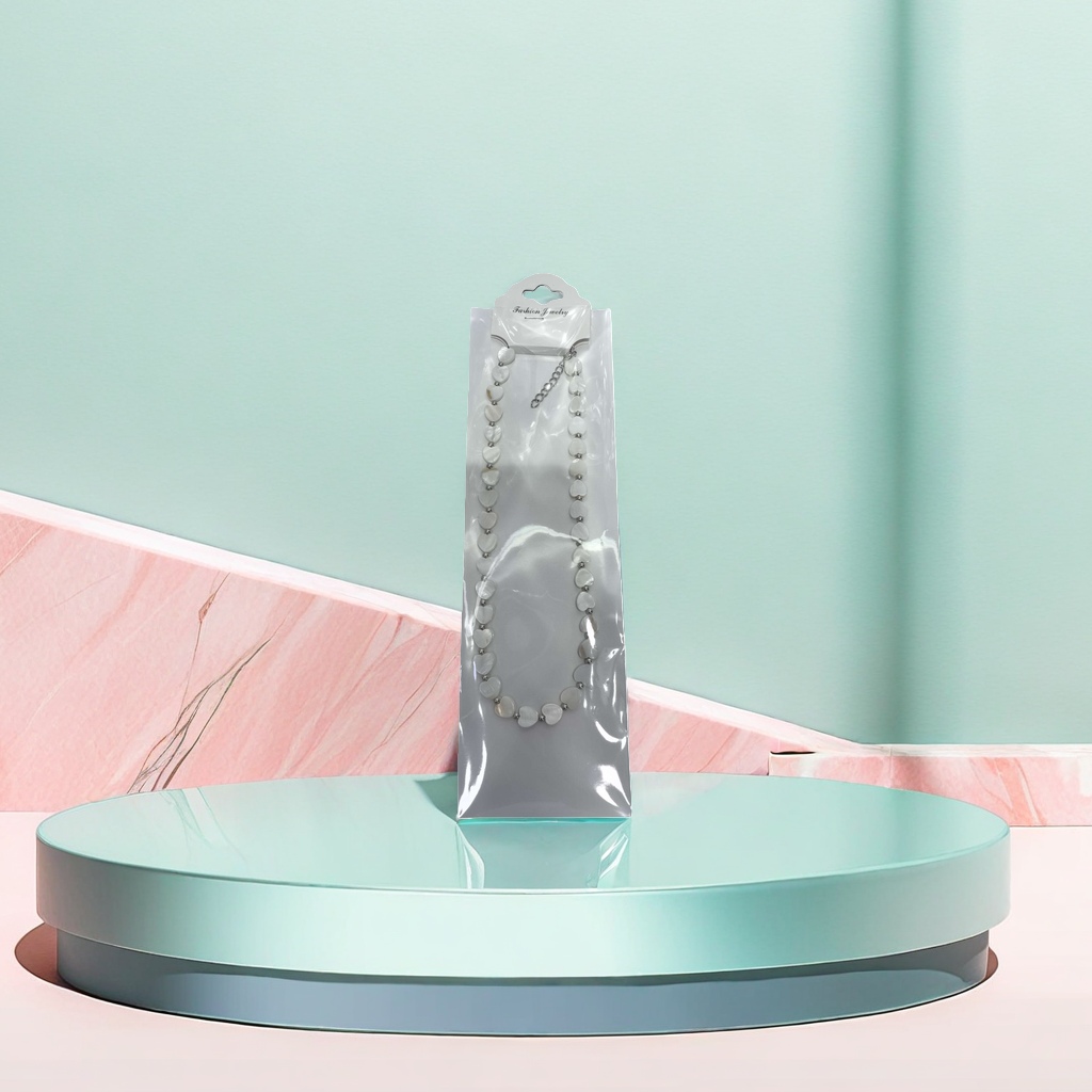 白色心形珍珠串项链 时尚简约百搭女士饰品