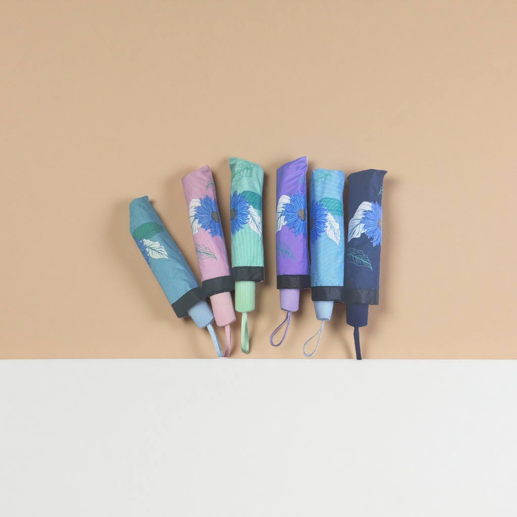 Color floral patrón soleado lluvia paraguas de doble uso impermeable protección solar ligero plegable especial para mujeres