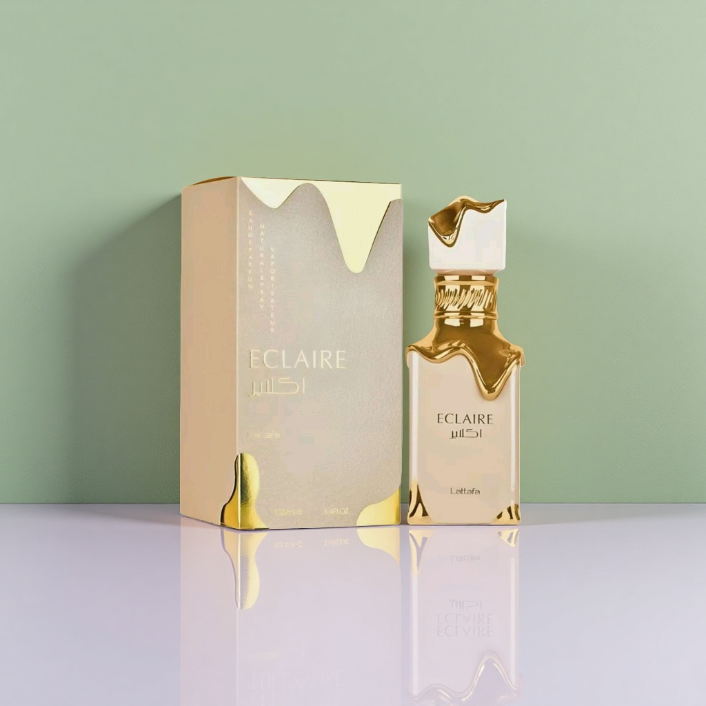 ECLAIRES金色熔岩流线设计香水产品图