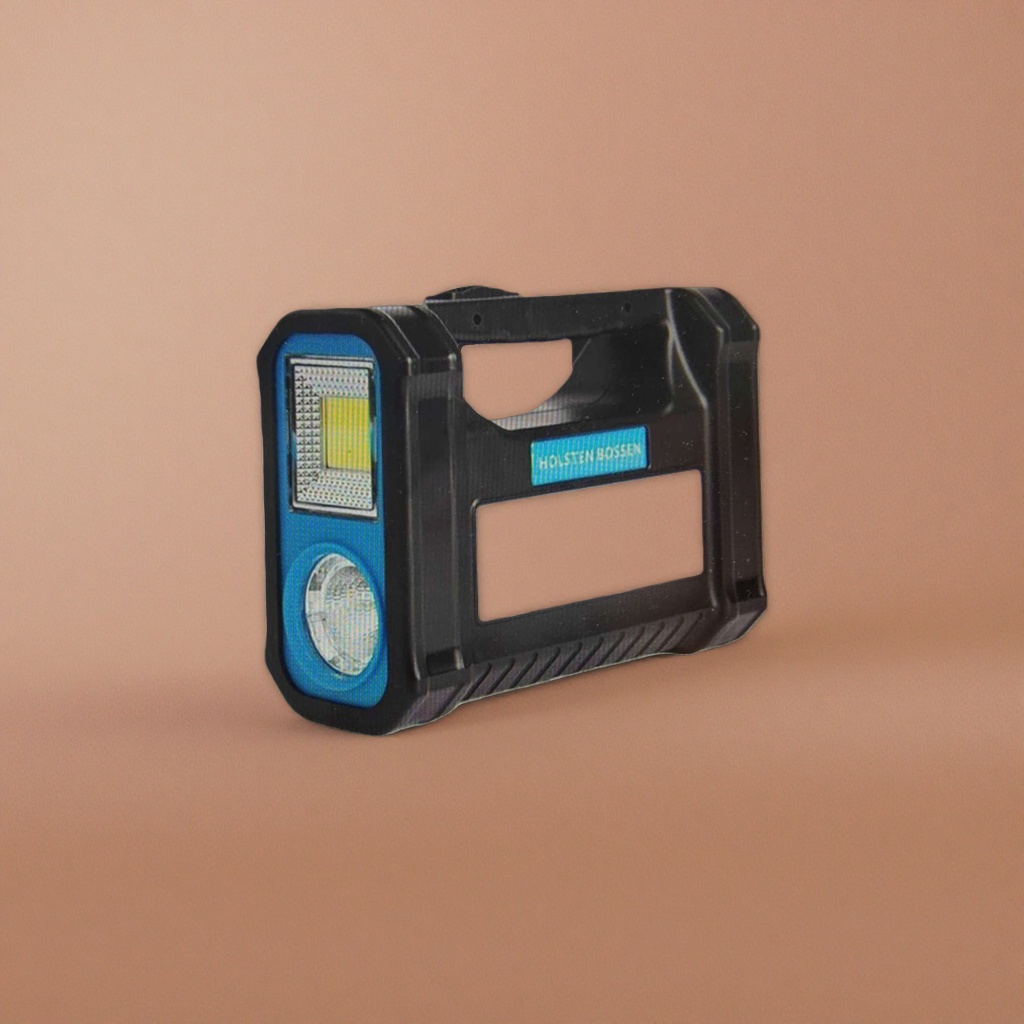 HOLSTEN BOSSSEN black blue border portable LED flashlight COB lamp bead circular lens details Picture