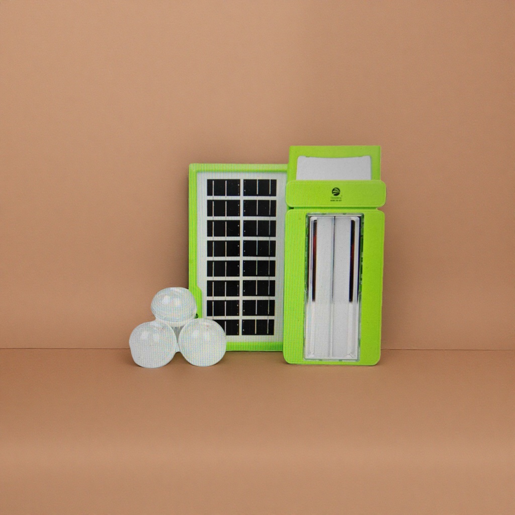 The green solar lamp consists of solar panels and a lamp body structure