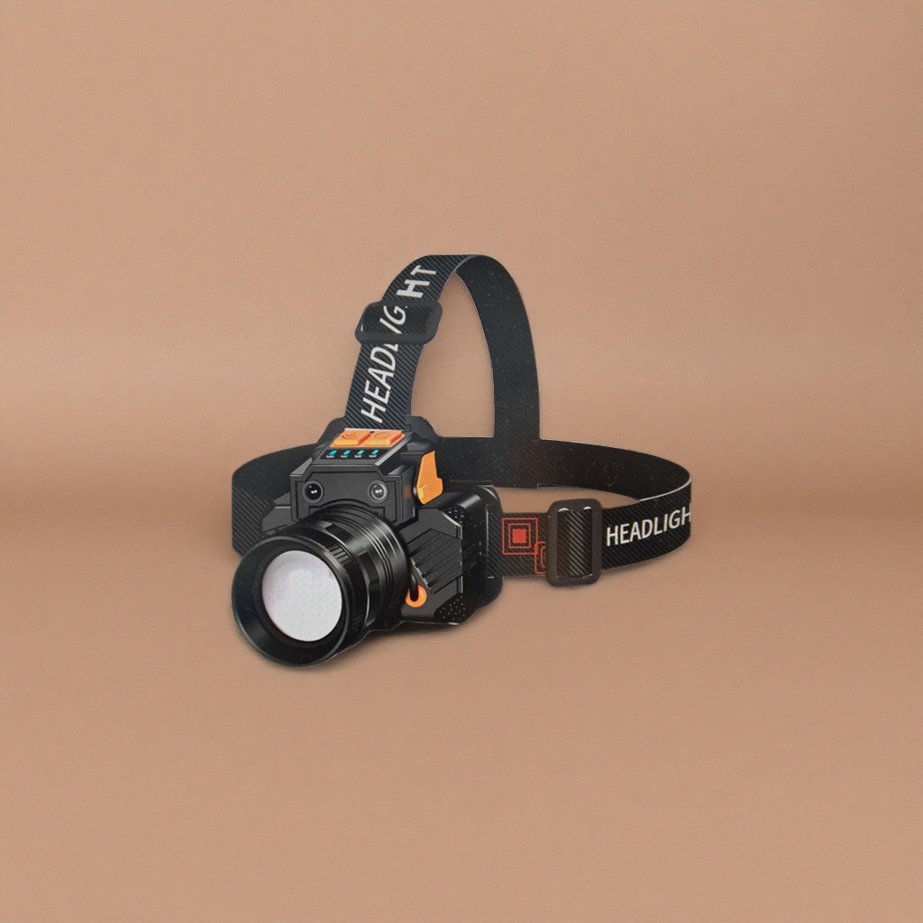 Black headlamp with adjustable brightness, waterproof portable LED head-mounted lighting Specification image