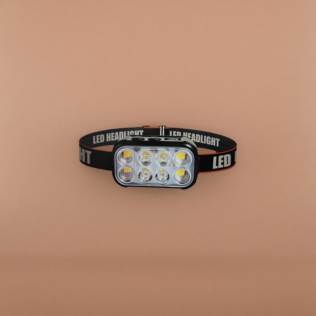 Black LED headlamp rechargeable adjustable focus portable outdoor work lighting lamp details Picture