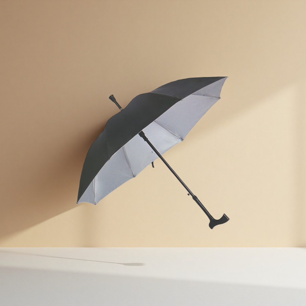 Negro de alta densidad toque tela sunny paraguas triple fold portátil windproof y waterproof Application Scenario