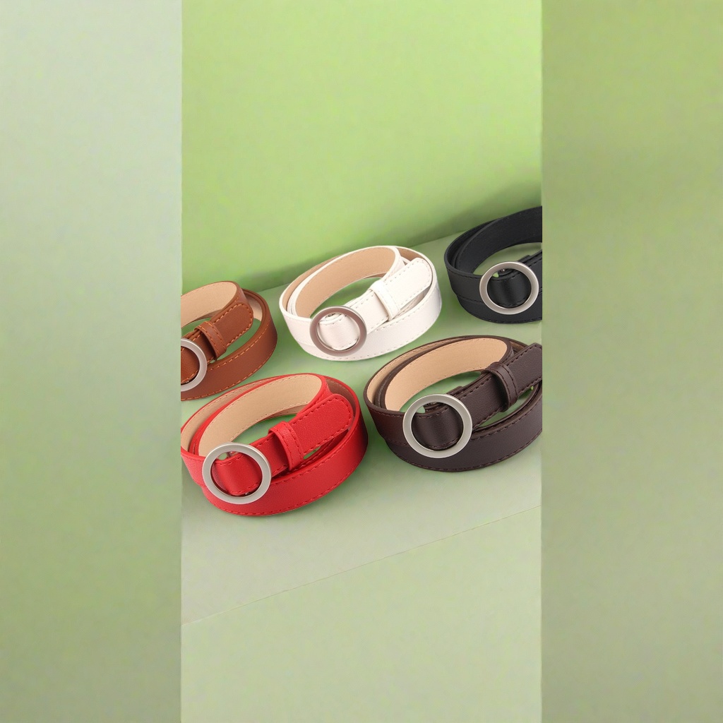 A simple and versatile men's belt with a round buckle in color and genuine leather Application Scenario