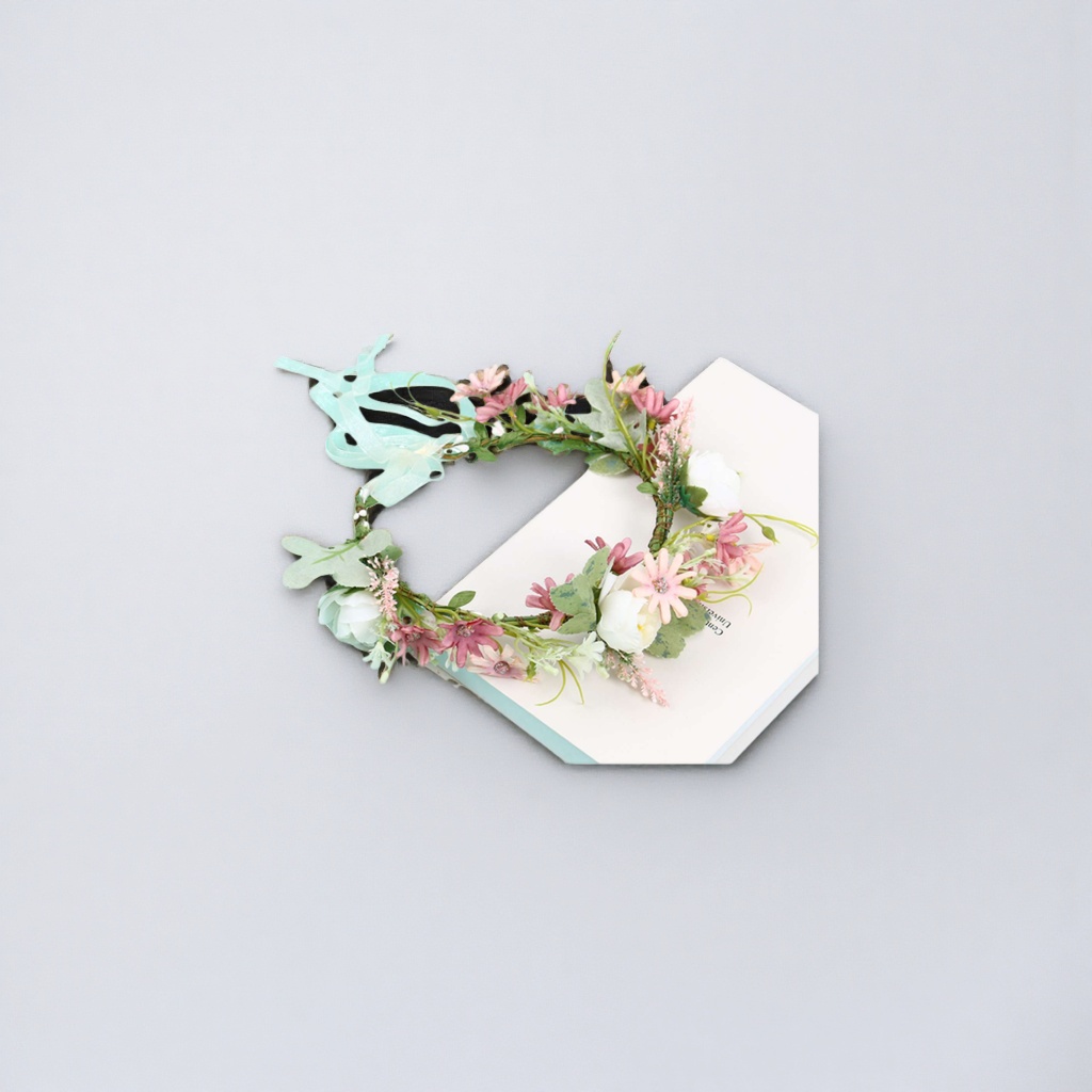 Pink and white flower garlands, headwear, hair accessories, party decorations, bride's headwear, spring photo props details Picture