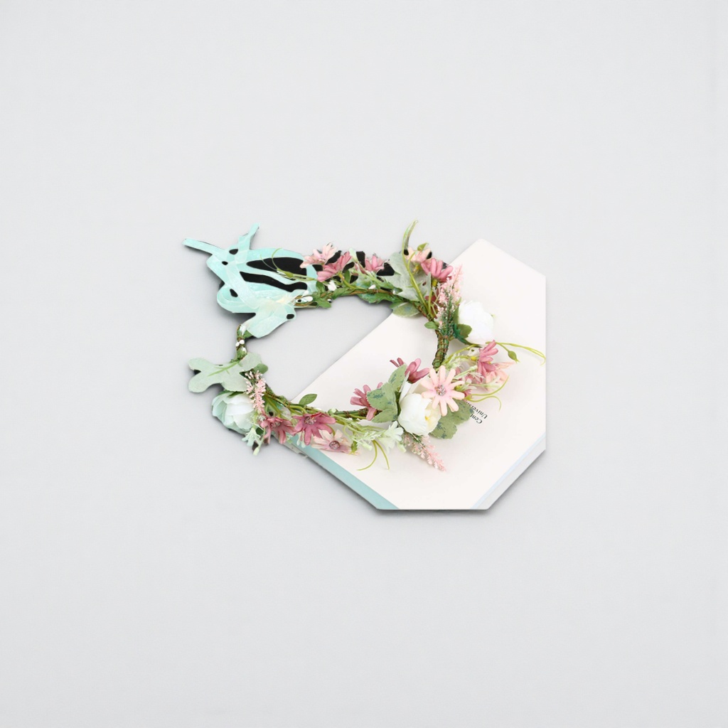 Pink and white flower garlands, headwear, hair accessories, party decorations, bride's headwear, spring photo props Specification image