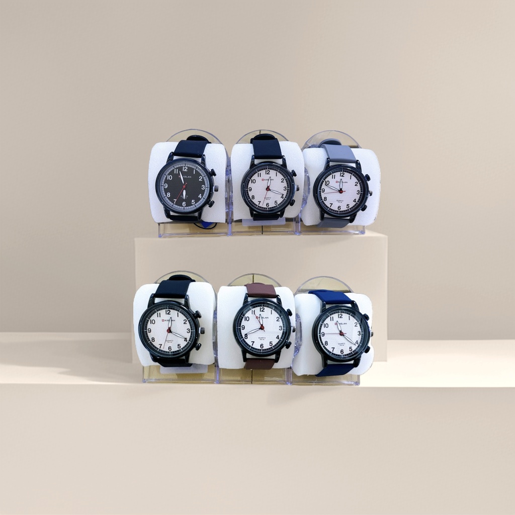 Six watch display stands, wooden rotating watch storage racks, scratch-resistant and dust-proof desktop ornaments details Picture