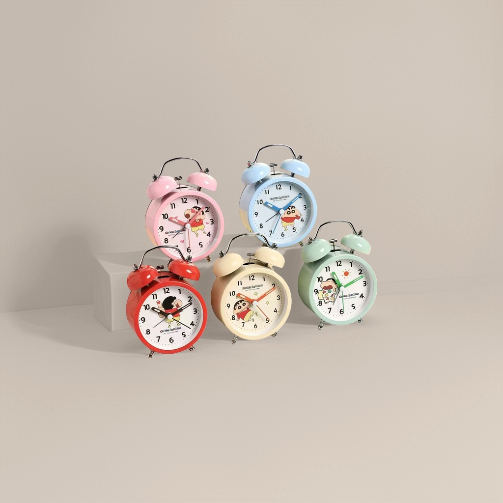 Colorful Crayon Shin-themed alarm clock, children's cartoon electronic alarm clock, bedside clock