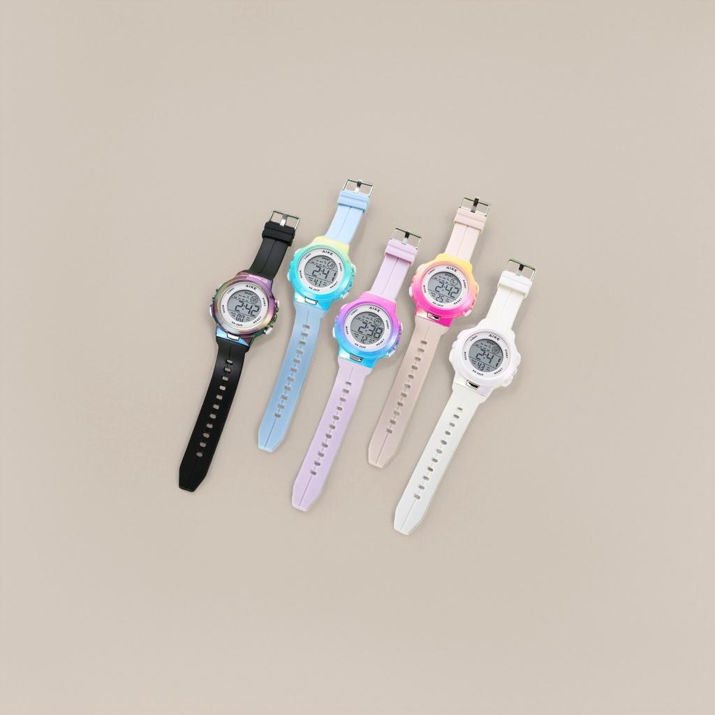 Colorful electronic watch sets for both men and women, trendy quartz watches in multiple colors to choose from, fashionable accessories