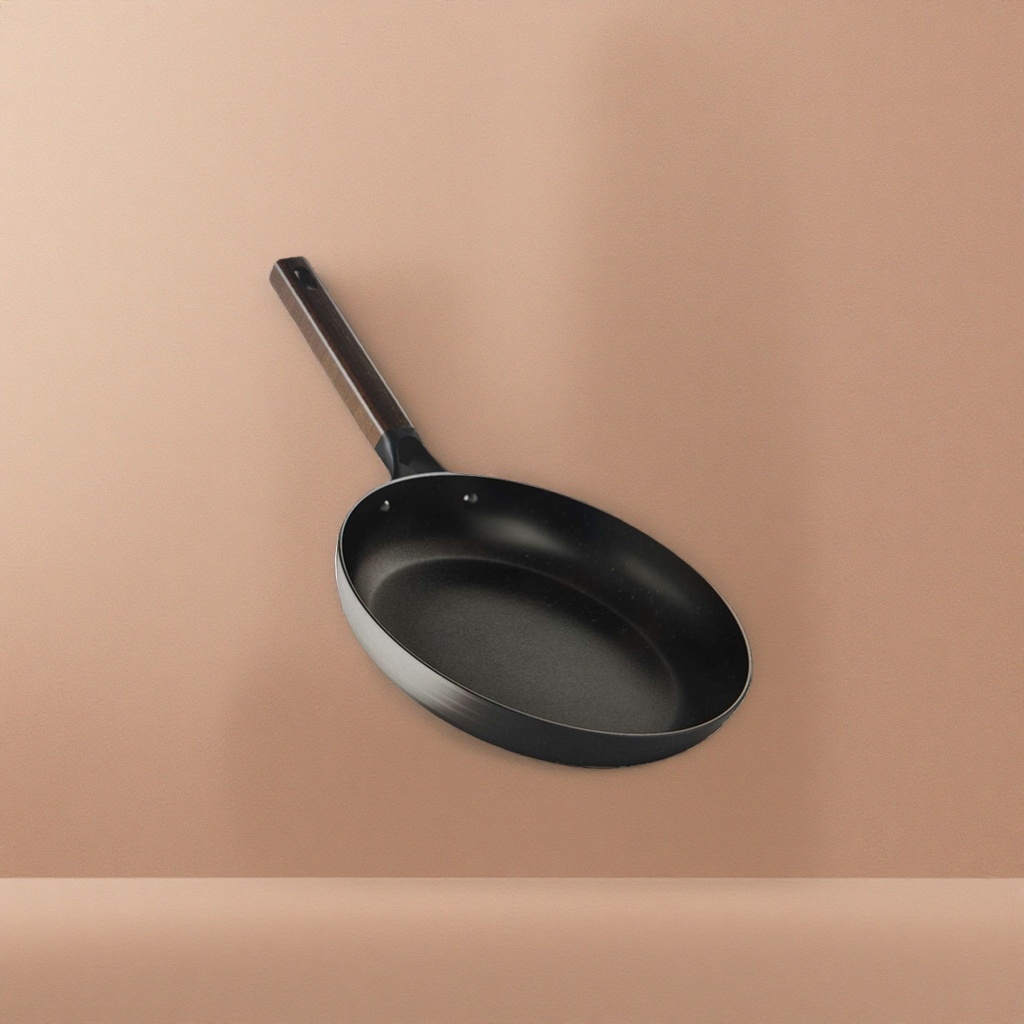 Black non-stick frying pan, household frying pan, uncoated healthy cooking pan