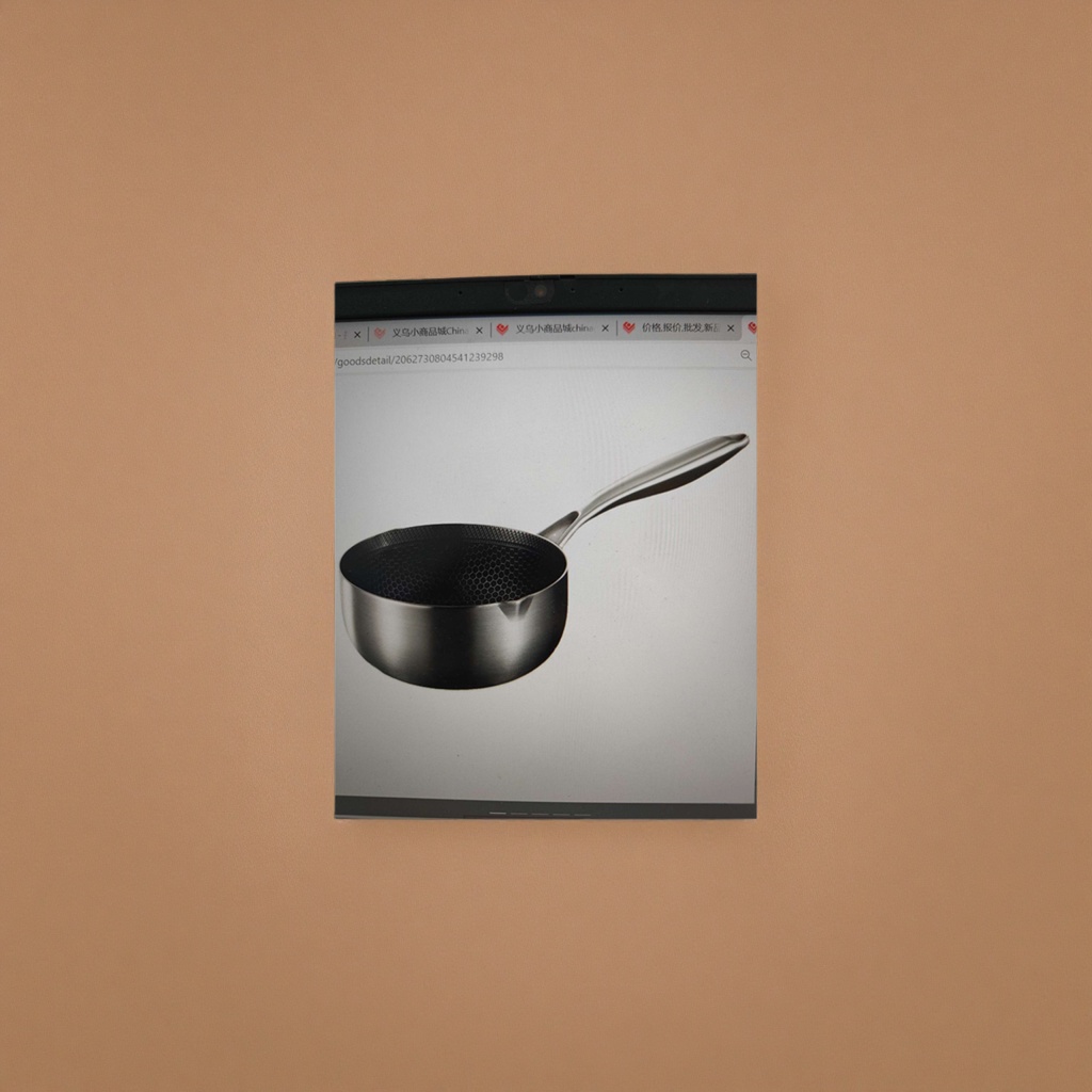 Black honeycomb-patterned inner timid milk pan, non-stick pan, household milk boiling and egg frying pan details Picture