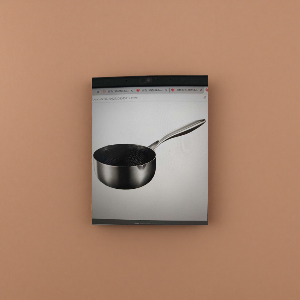 Black honeycomb-patterned inner timid milk pan, non-stick pan, household milk boiling and egg frying pan Specification image