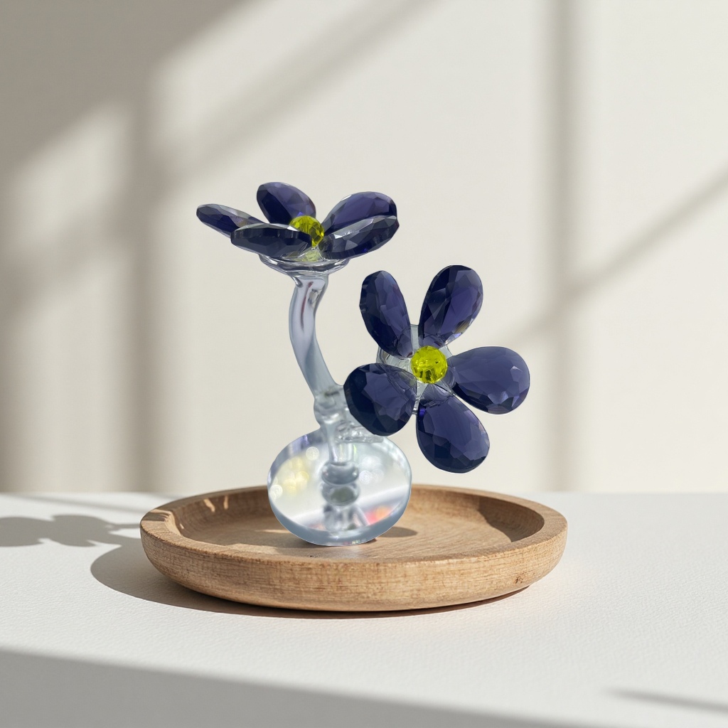 紫色水晶花朵摆件细节图