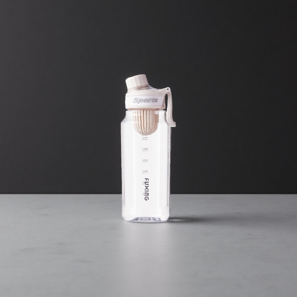 白色运动水杯 500ml 便携防漏保温保冷大容量简约时尚