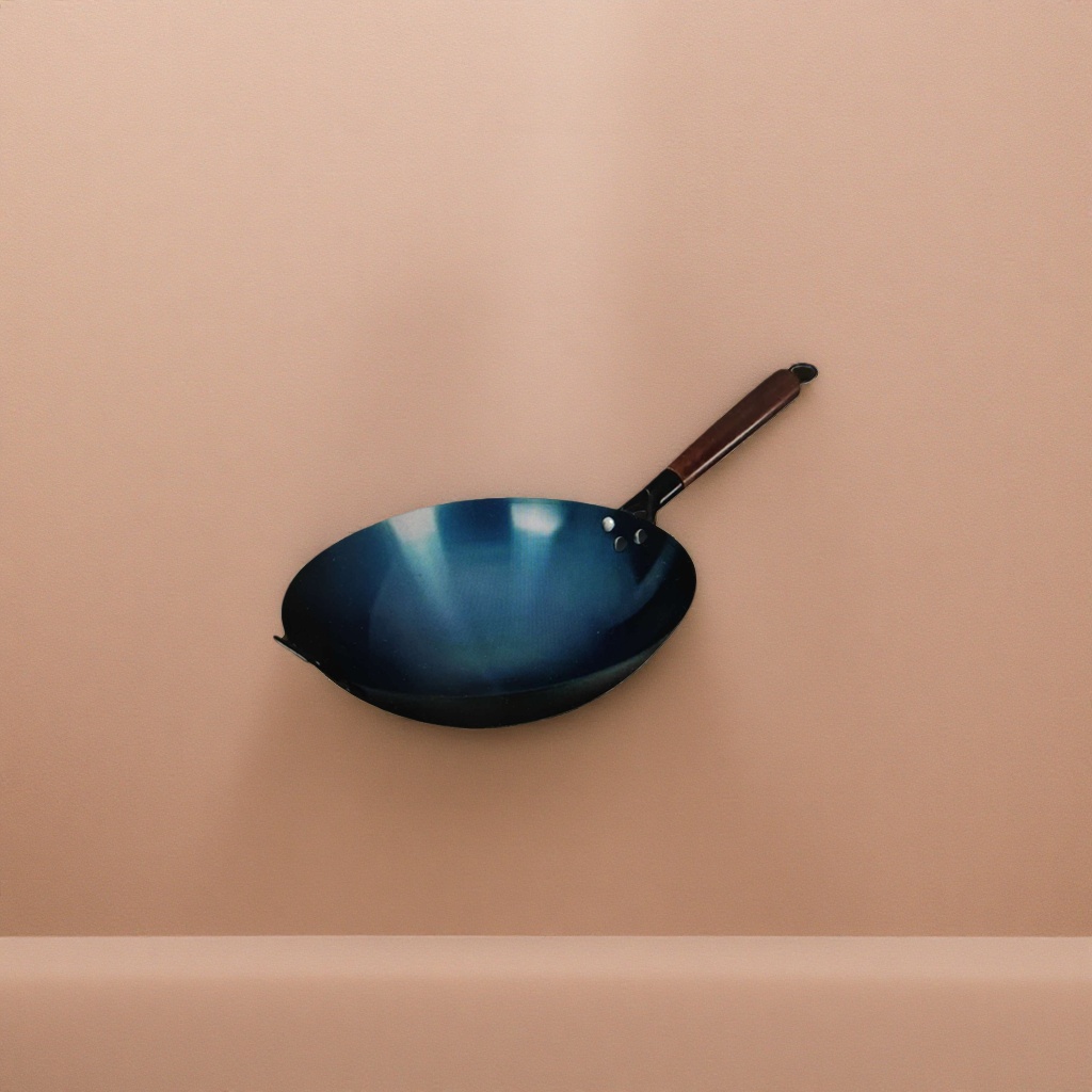 Black wok, iron wok without coating, Chinese stir-frying wok, household frying, stir-frying and stewing wok