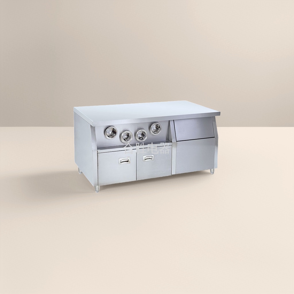 The silver stainless steel kitchen countertop and household cooking surface are thickened and can bear more weight Specification image