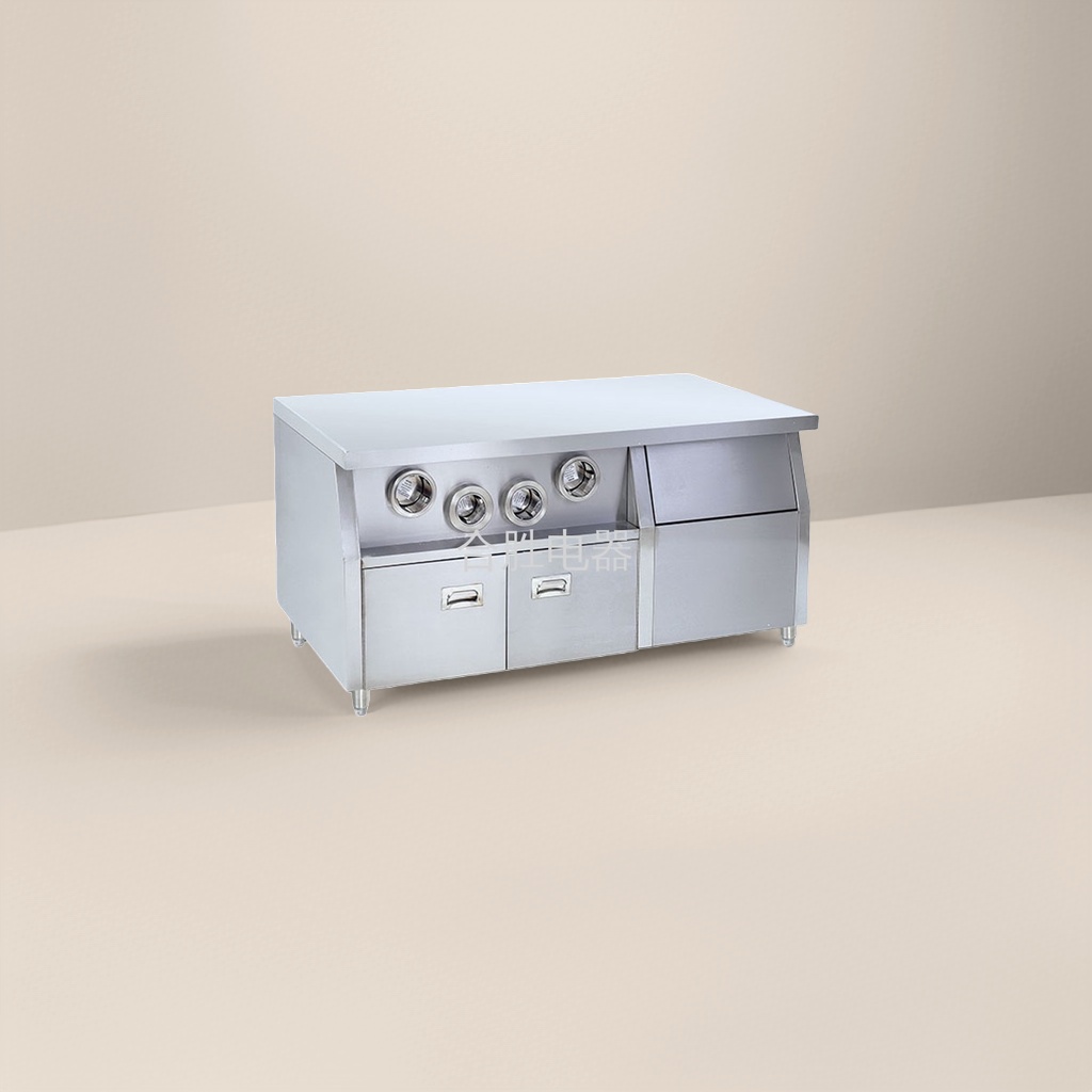 The silver stainless steel kitchen countertop and household cooking surface are thickened and can bear more weight
