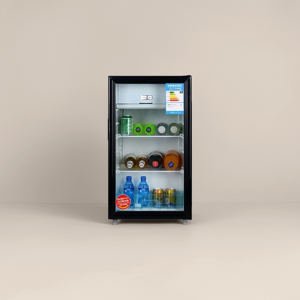 Refrigerador negro doble puerta ahorro de energía silencioso hogar pequeño refrigerador congelador uno details Picture