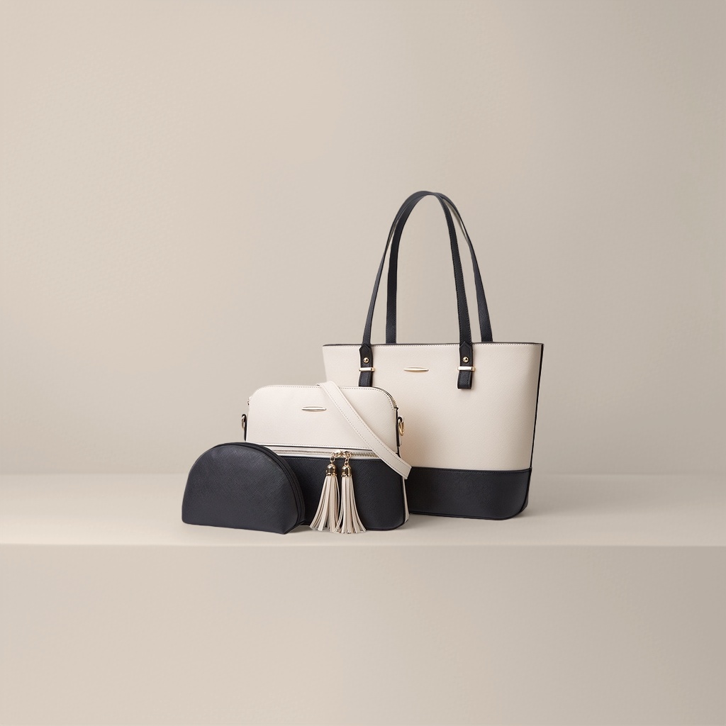 Arroz blanco negro patchwork bolsa traje mujer commuter versátil moda un hombro bolsa crossbody Application Scenario