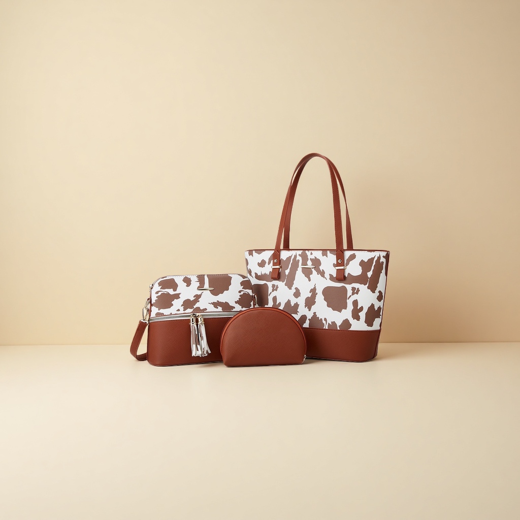 Traje de bolso de cuero de vaca marrón con patrón de mujer commuter gran capacidad regalo de negocios de lujo ligero Application Scenario