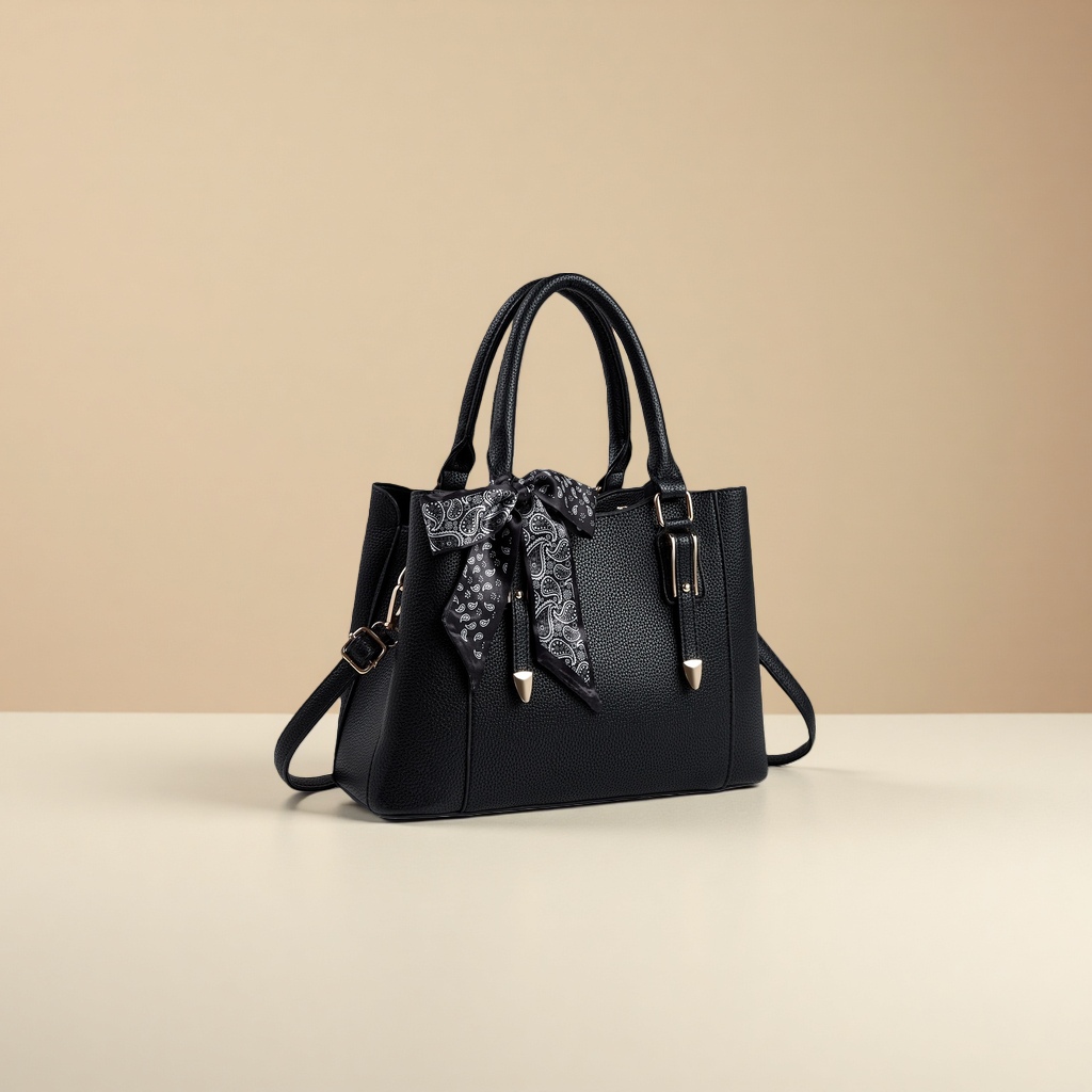 This black handbag is simple, versatile, fashionable, lightweight and has a large capacity for women's commuting