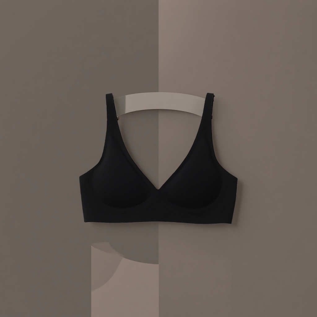 Sujetador de encaje negro hepburn sin arnés cómodo transpirable cierre ajuste estilo Specification image