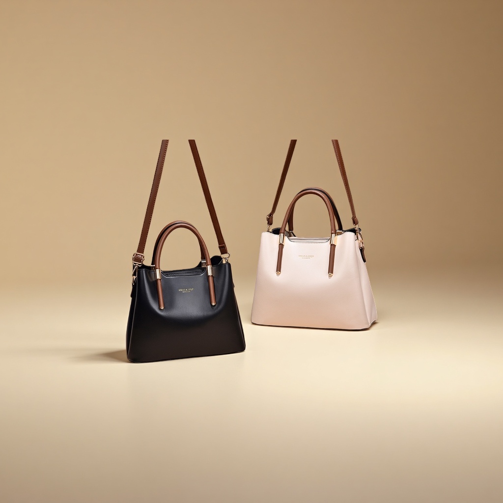 Black and off-white handbags are fashionable and versatile for women's commuting single-shoulder bags Specification image