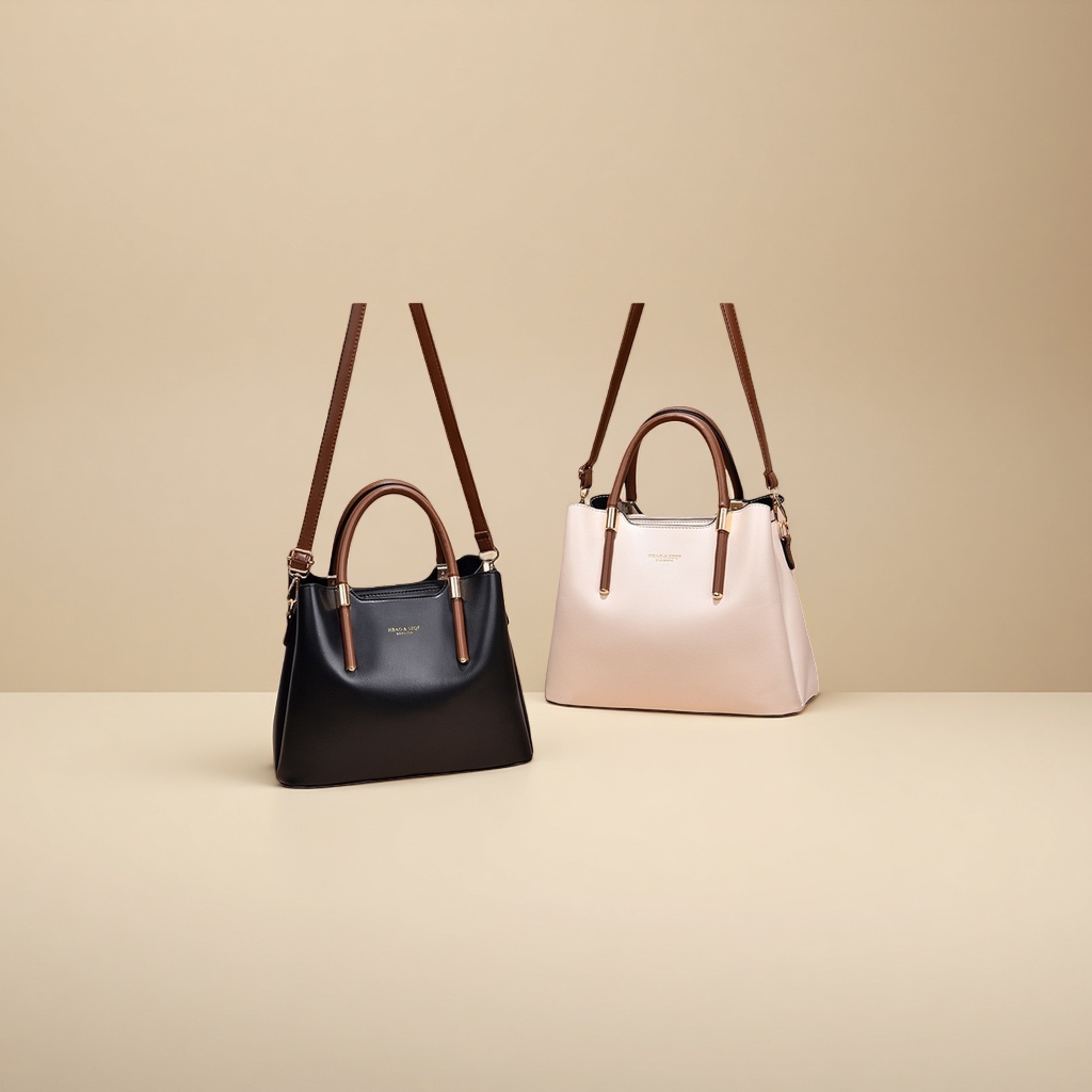 Black and off-white handbags are fashionable and versatile for women's commuting single-shoulder bags Application Scenario