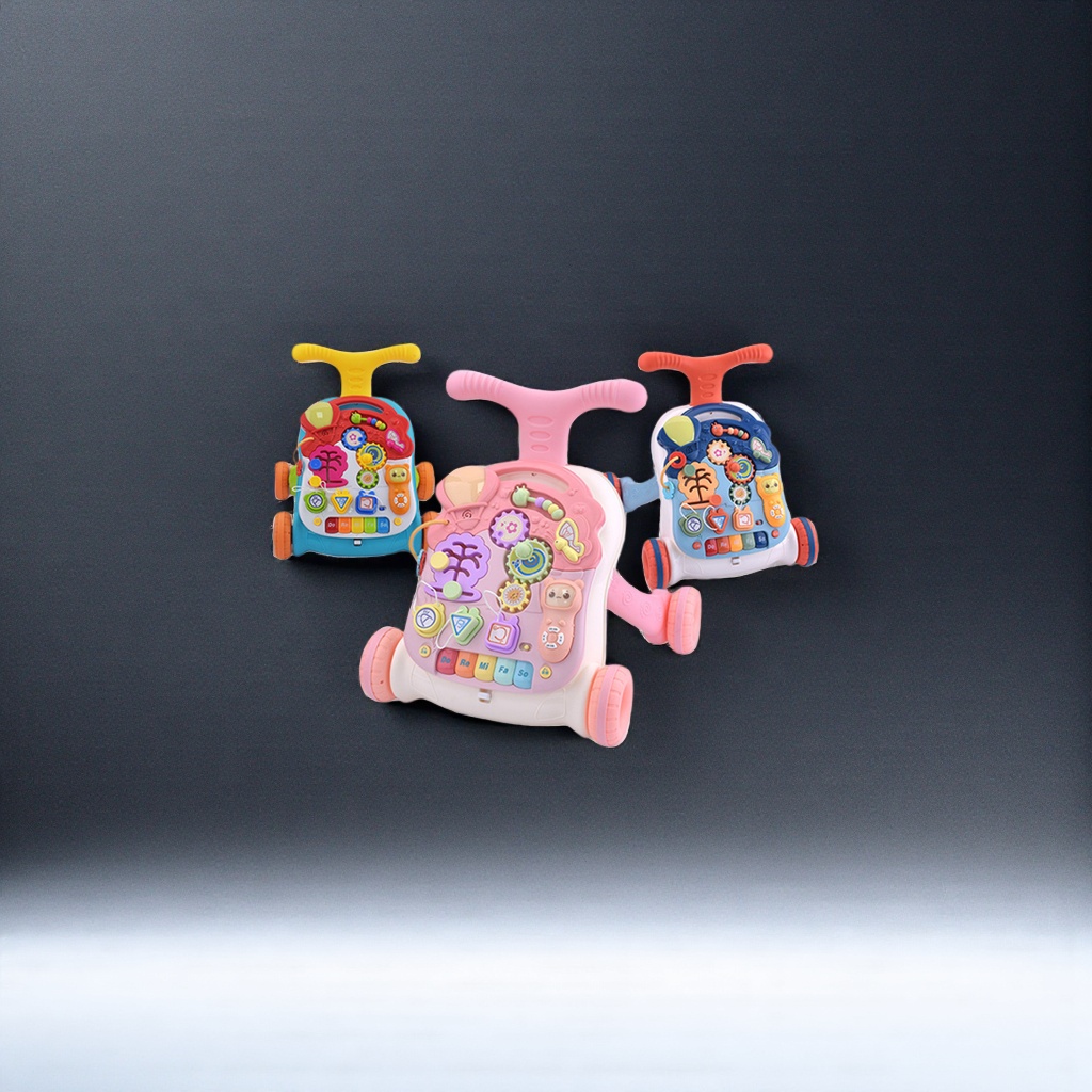 The colorful multi-functional adjustable baby walker is a safe and stable auxiliary tool for babies to learn to walk