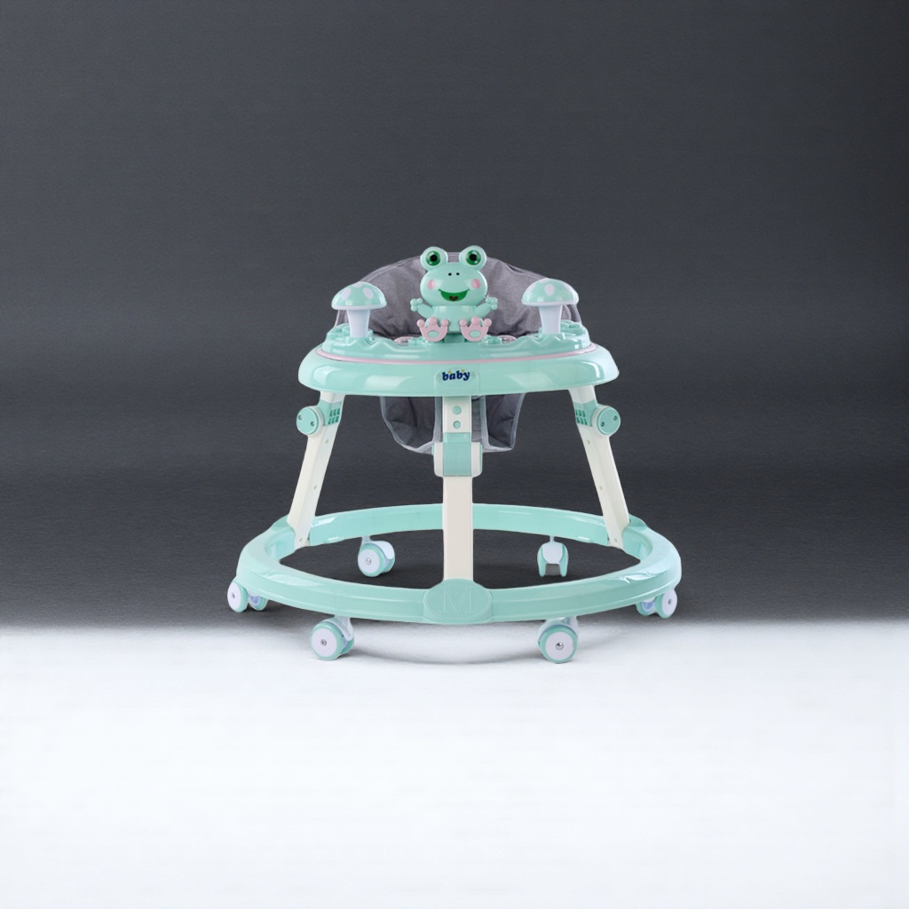 Luz verde baby andador techo rana seta decorativo cojín ajustable rueda universal Specification image