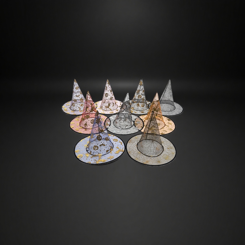 Colorful Halloween witch hats, children's and adults' party props, Halloween decorations Application Scenario