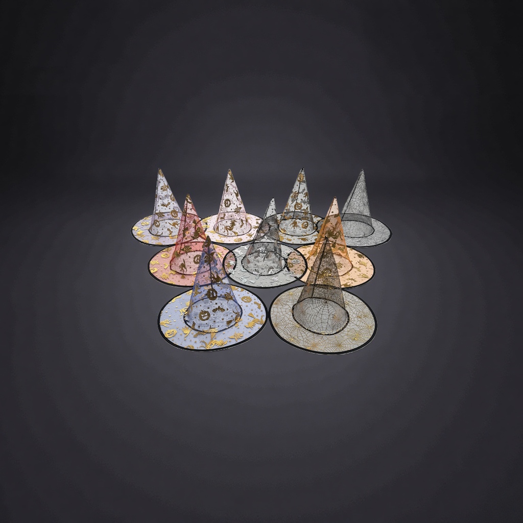 Colorful Halloween witch hats, children's and adults' party props, Halloween decorations details Picture
