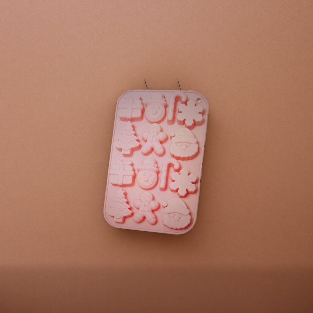 Pink Christmas-themed silicone mold baking DIY cakes, cookies, fondant special food grade details Picture