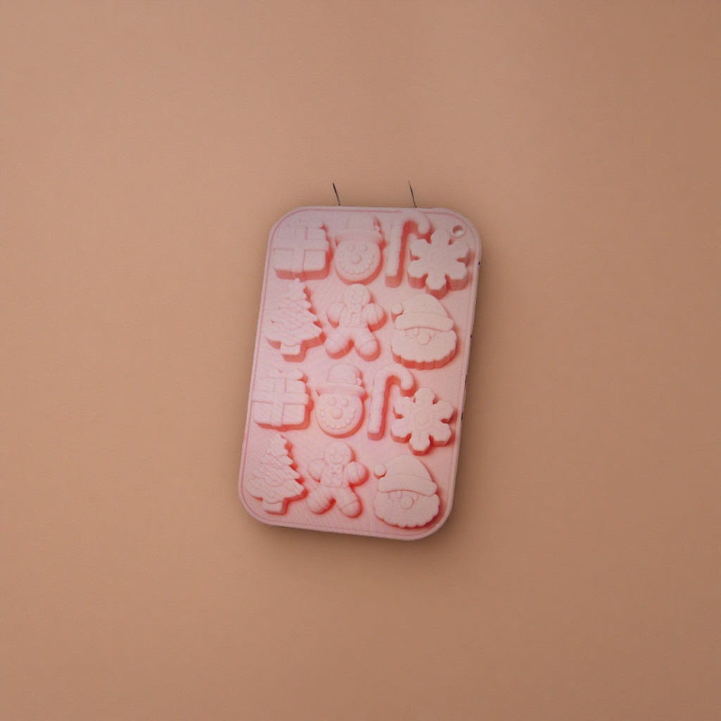 Pink Christmas-themed silicone mold baking DIY cakes, cookies, fondant special food grade Application Scenario
