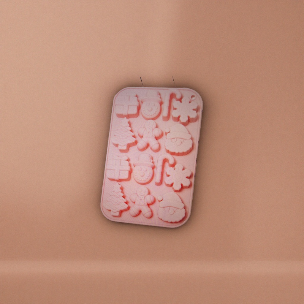 Pink Christmas-themed silicone mold baking DIY cakes, cookies, fondant special food grade