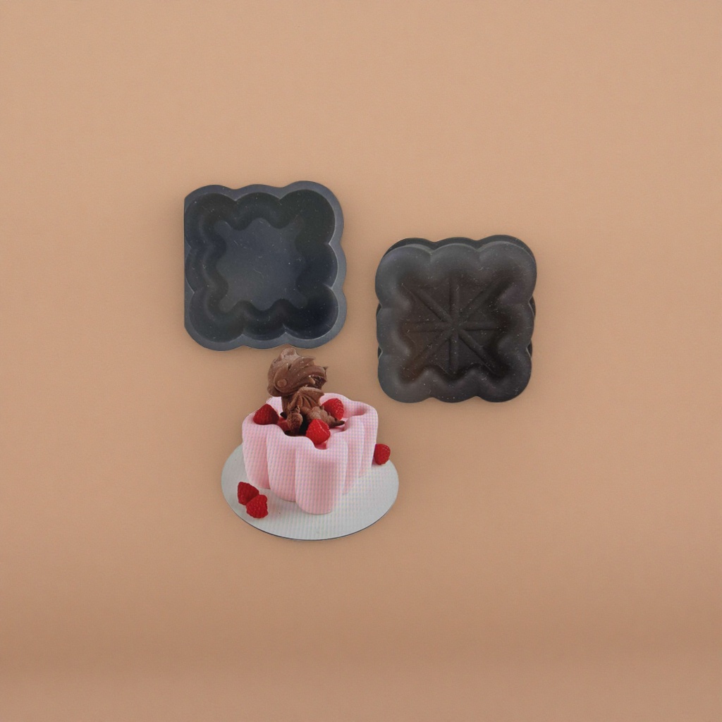 Black wavy edge cake mold baking silicone, high-temperature resistant, washable for household use Application Scenario
