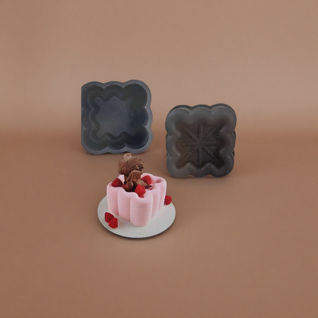 Black wavy edge cake mold baking silicone, high-temperature resistant, washable for household use Specification image