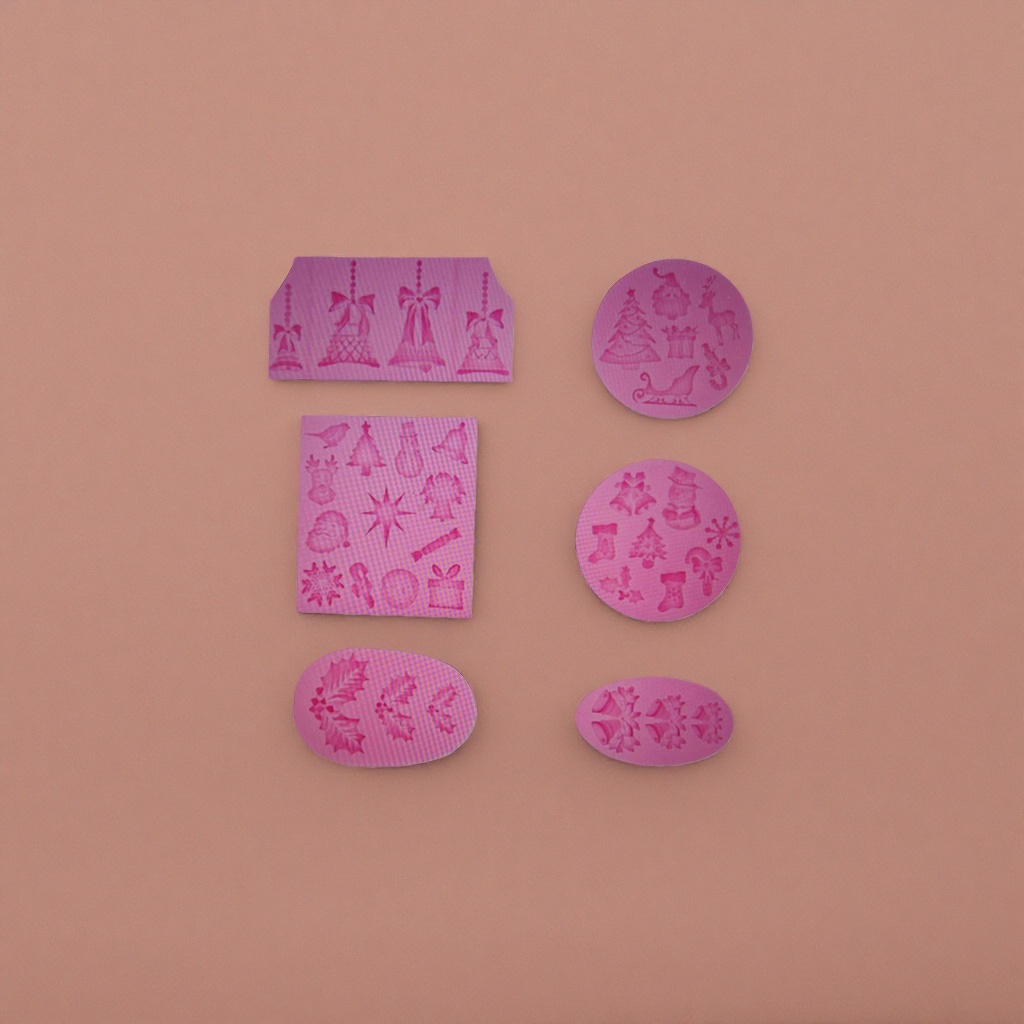Pink Christmas-themed mold pattern baking DIY snowflake bell Christmas tree shape Specification image